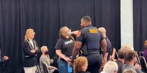 EXCLUSIVE: Leftist Disrupts Moms for Liberty Townhall Dealing w/ Classroom Violence